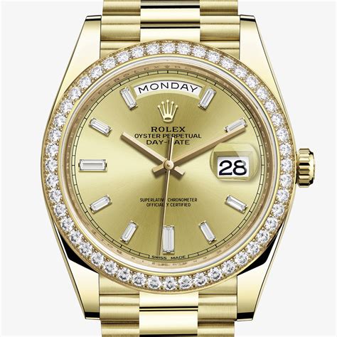 full gold rolex day date|rolex day date 40mm price.